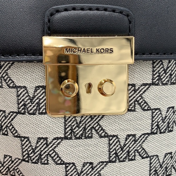 Michael Kors Sloan Editor Small Phone Logo Jacquard Crossbody Black Multi - Picture 13 of 16